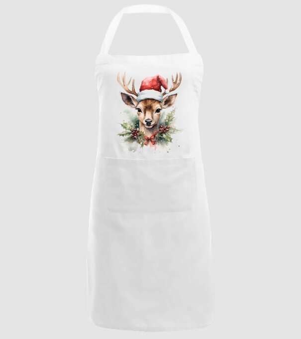 Festive Reindeer model alb pe tricou