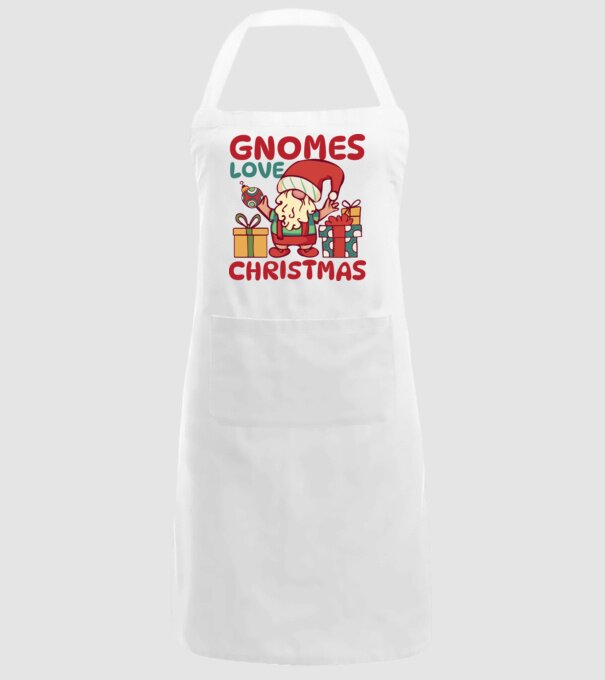 Gnomes LOVE Christmas model alb pe tricou
