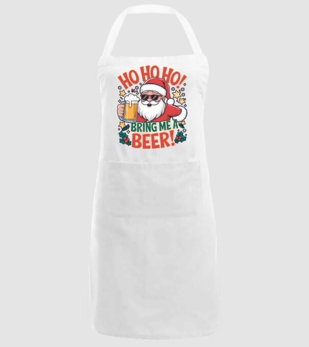 HO HO HO bring me a BEER santa Alb model alb pe tricou