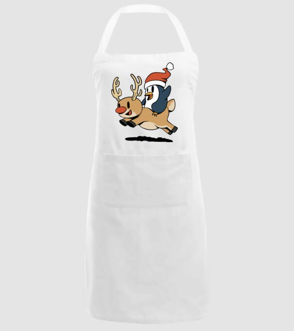 pinguin reindeer cristmas model alb pe tricou