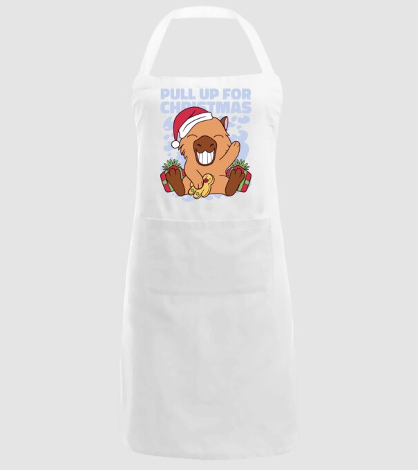 Pull up for christmas Capybara model alb pe tricou