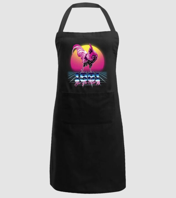 1981 Year of the Rooster model negru pe tricou