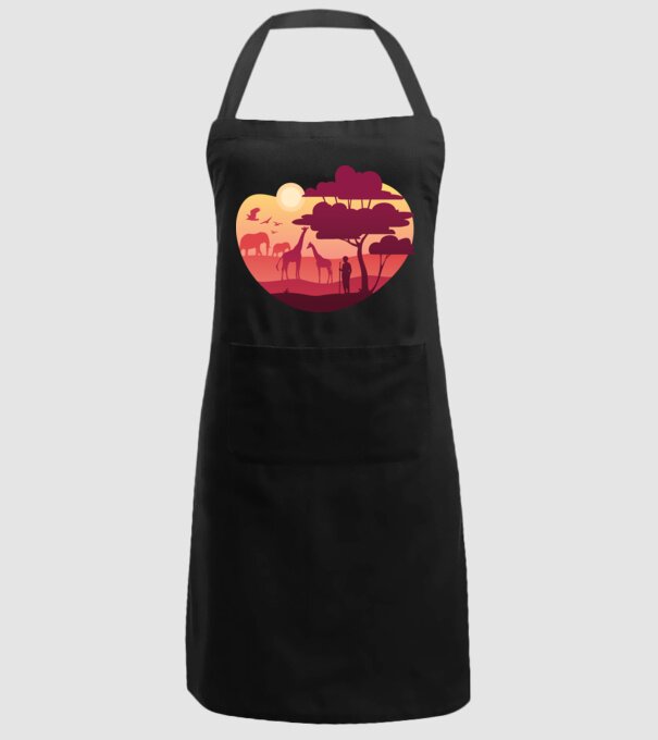 Peisaj african model negru pe tricou
