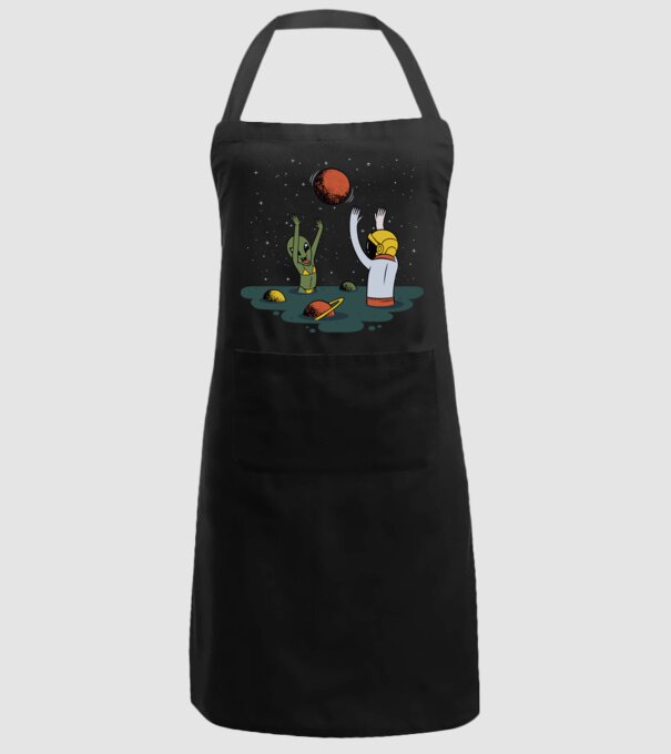 Alien și astronaut joc model negru pe tricou