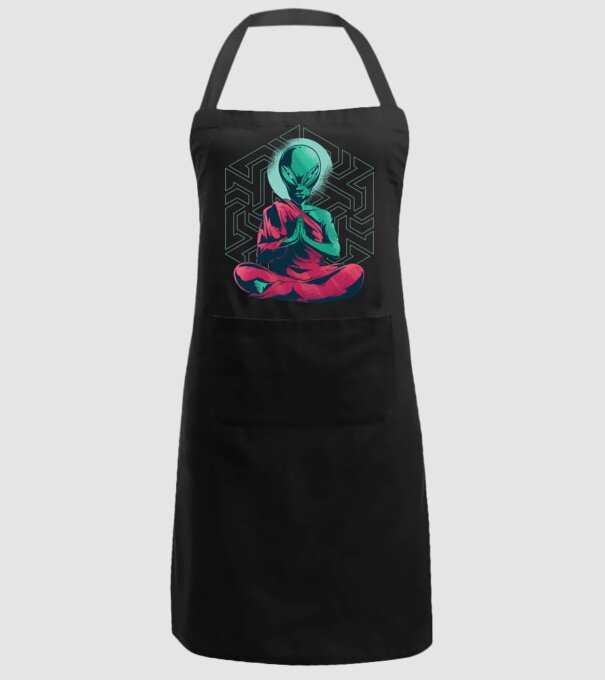 Meditație Alien model negru pe tricou
