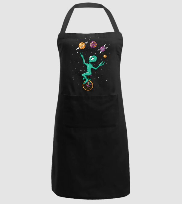 Jongler Alien model negru pe tricou