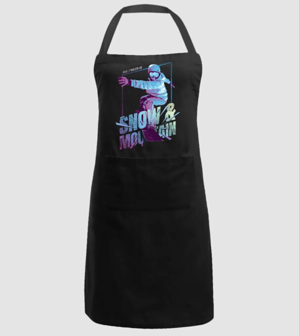 All I need is Snowboard model negru pe tricou