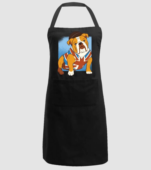 Bulldog englezesc model negru pe tricou