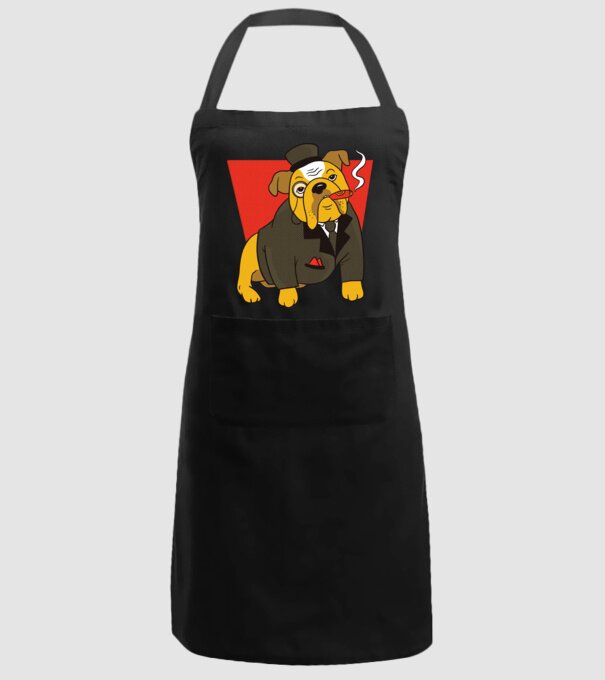 Bulldog englezesc cu trabuc model negru pe tricou