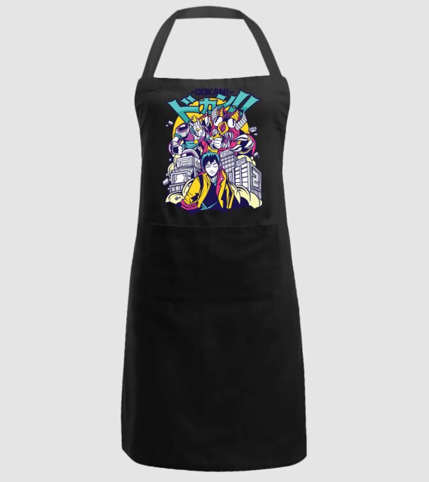 Anime Godzilla model negru pe tricou