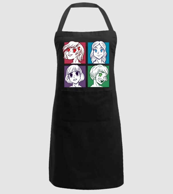 Fețe Anime fată Pop Art model negru pe tricou