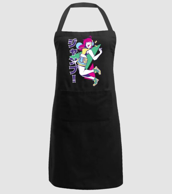Anime fată retro model negru pe tricou
