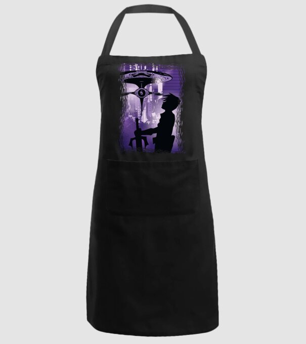Navă spațială Anime model negru pe tricou
