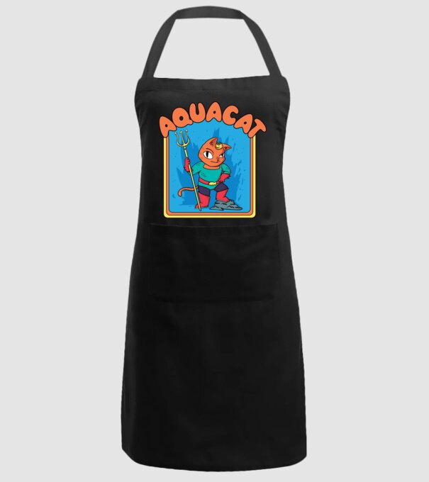 Aquacat model negru pe tricou