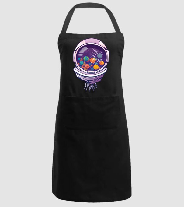 Cască de astronaut model negru pe tricou