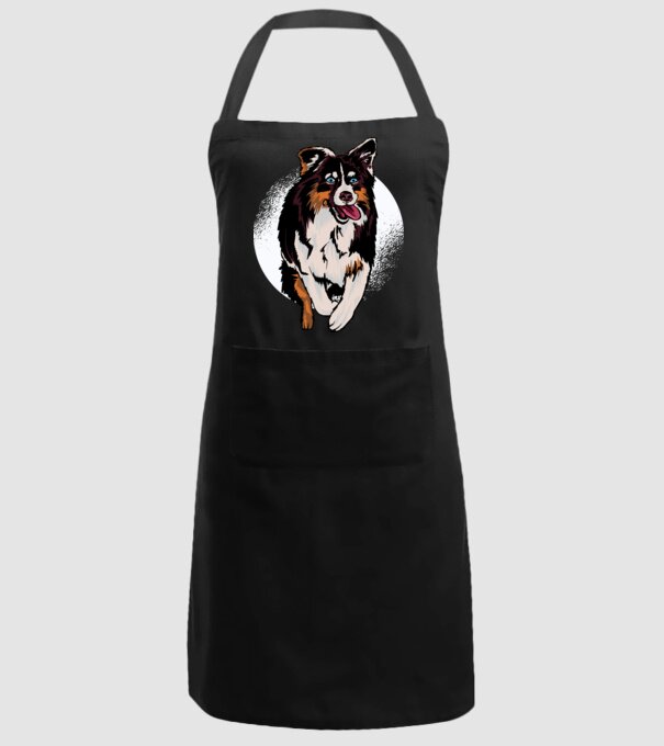 Câine ciobănesc Australian model negru pe tricou