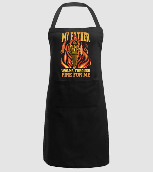 Tatăl meu trece prin foc pentru mine model negru pe tricou