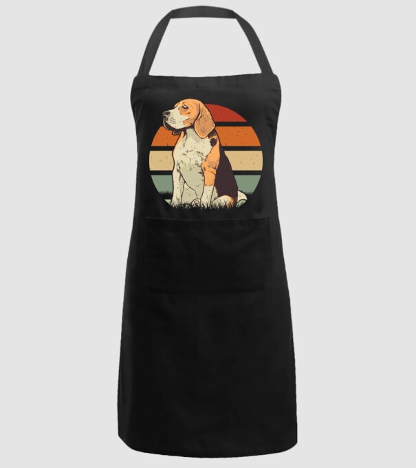 Beagle Retro Sunset model negru pe tricou
