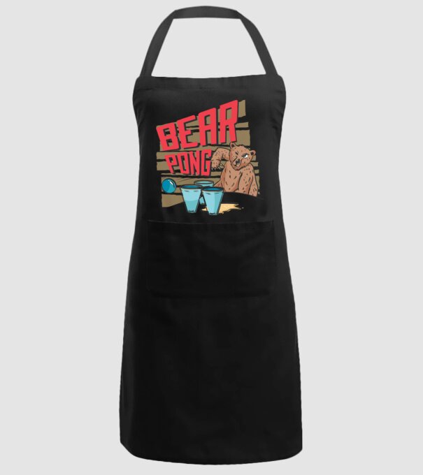 Bear Pong model negru pe tricou