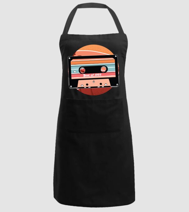 Best of 1995 retro Tape Birthday model negru pe tricou