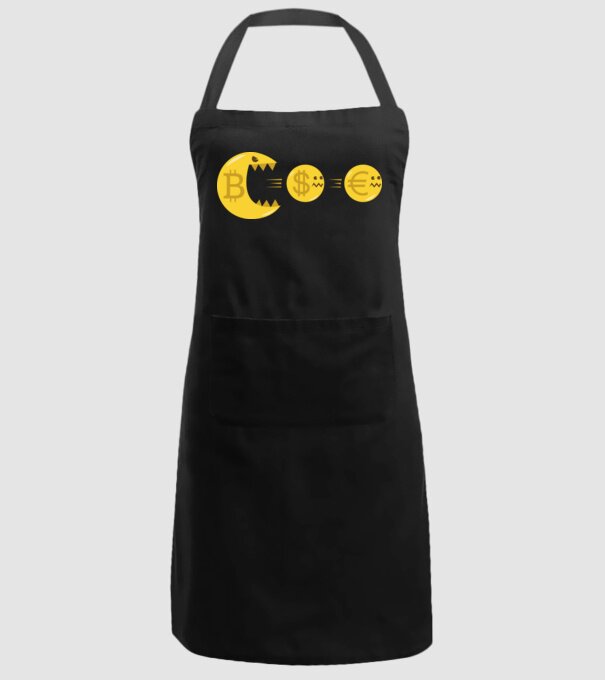 Bitcoin Pacman model negru pe tricou