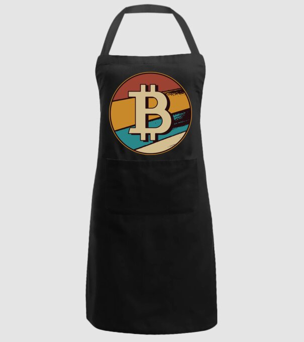 Bitcoin retro model negru pe tricou