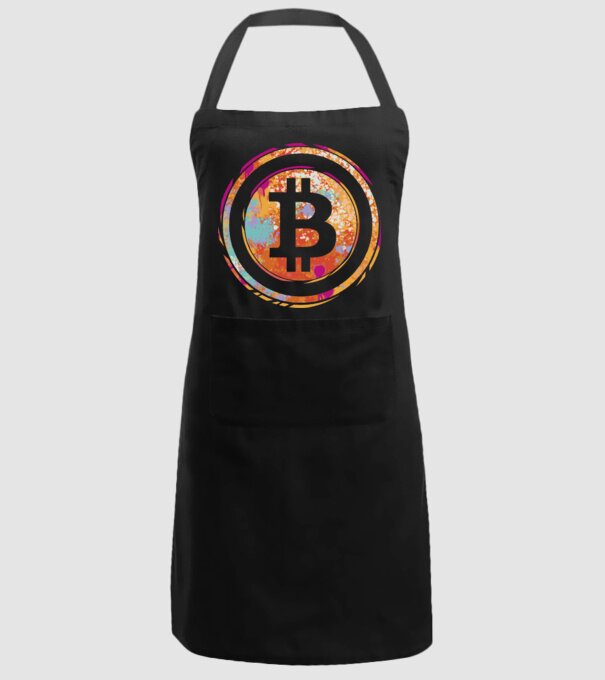 Bitcoin Watercolor model negru pe tricou