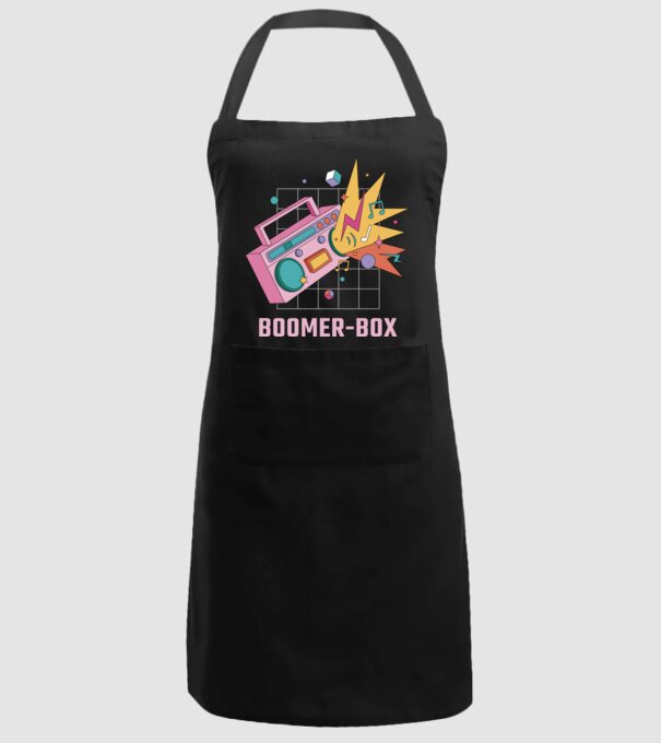 Boomer Box Magnetofon Retro model negru pe tricou