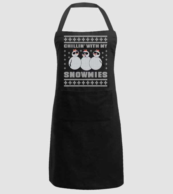 Chillin with my Snowmies tricou pulovăr urât model negru pe tricou