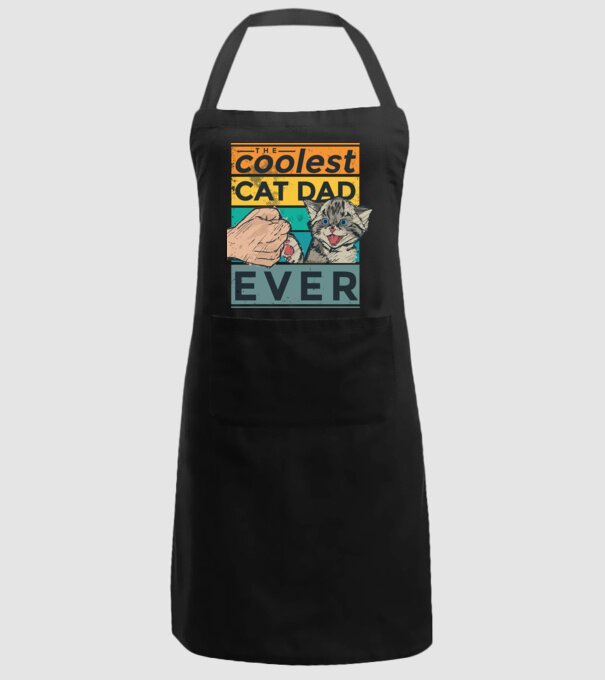 Coolest Cat Dad Ever - Cel mai tare tată cu pisică model negru pe tricou