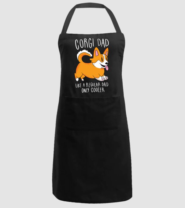 Tată de Corgi model negru pe tricou