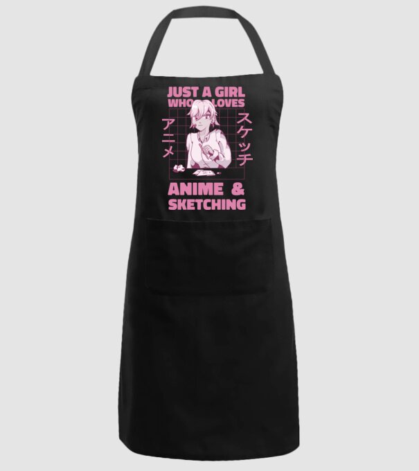 Doar o fată căreia îi place Anime și desenul model negru pe tricou