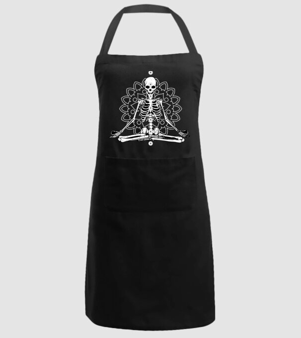 Schelet Yoga model negru pe tricou