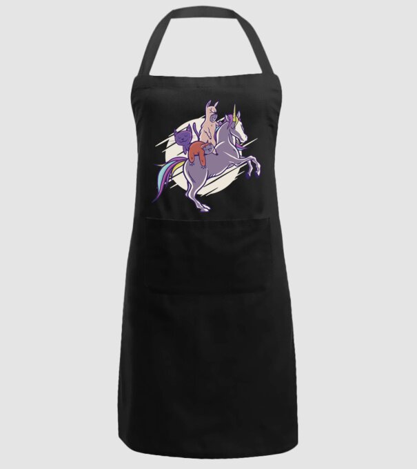Animale drăguțe pe Unicorn model negru pe tricou