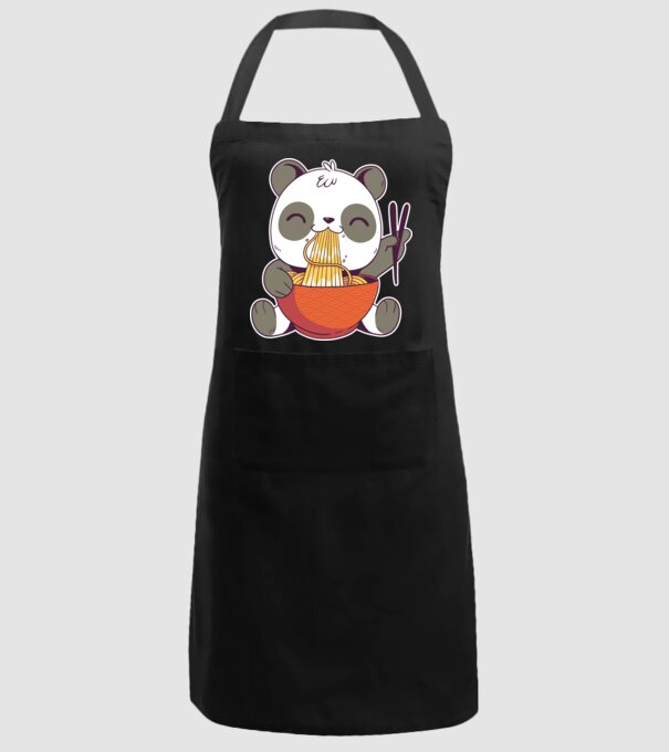 Panda drăguț cu paste model negru pe tricou