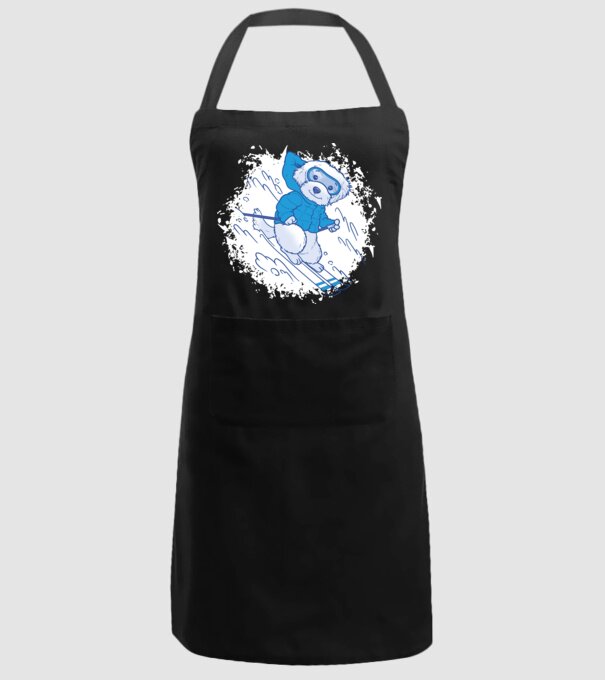 Câine drăguț schiind model negru pe tricou