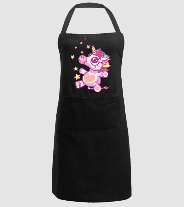 Unicorn drăguț model negru pe tricou