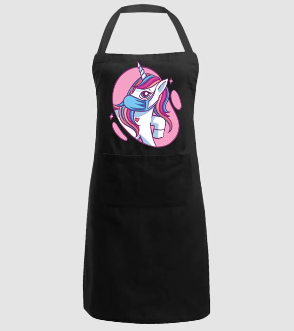 Unicorn drăguț cu mască model negru pe tricou