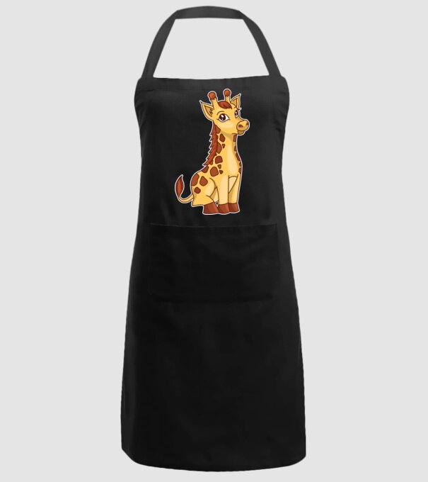 Girafă drăguță model negru pe tricou