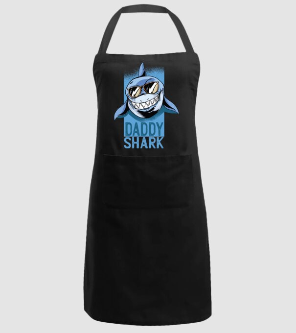 Daddy Shark tricou pentru tata model negru pe tricou