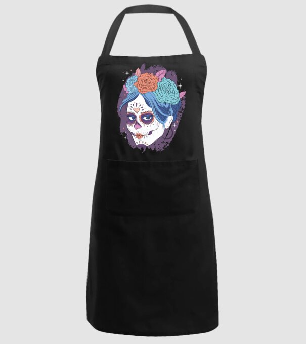 Dia de Los Muertos - Craniu cu flori model negru pe tricou