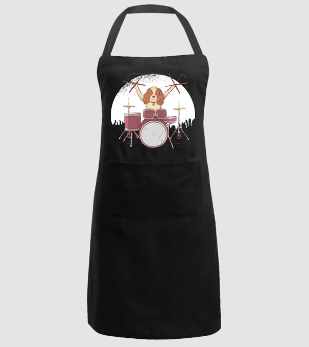 Câine Baterist model negru pe tricou