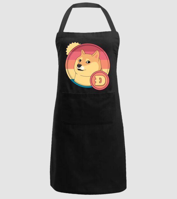Doge Coin model negru pe tricou