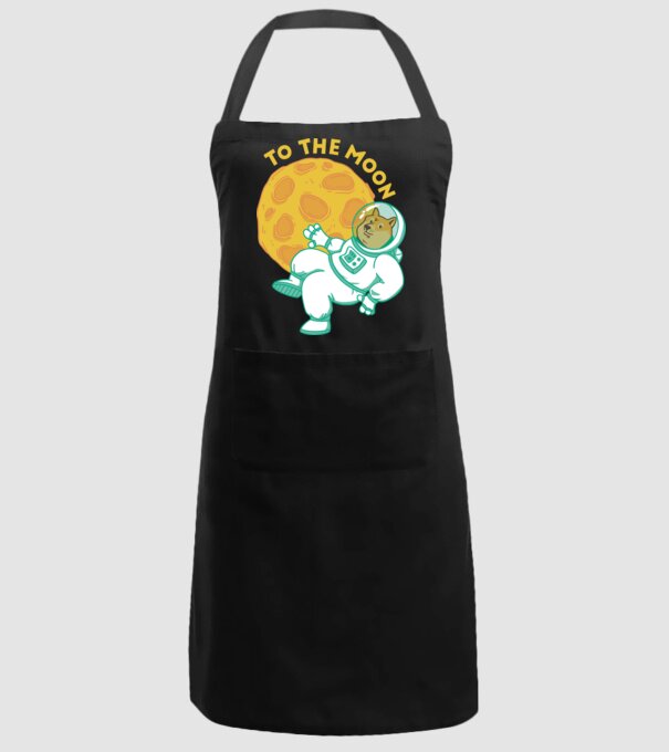 Dogecoin to the moon model negru pe tricou