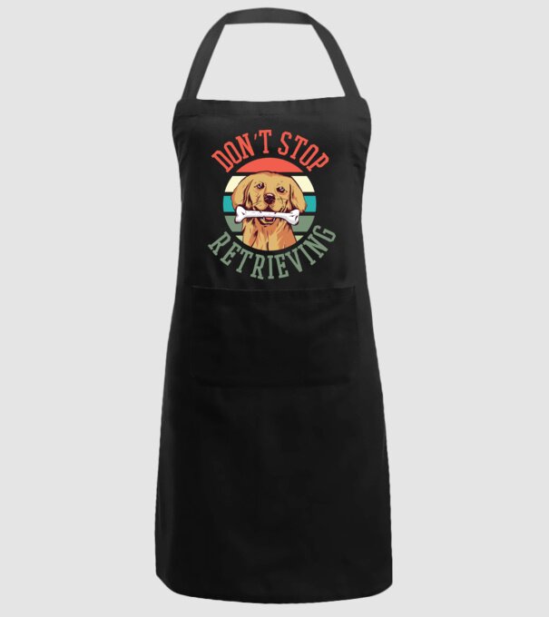 'Don''t Stop Retrieving Golden Retriever' model negru pe tricou
