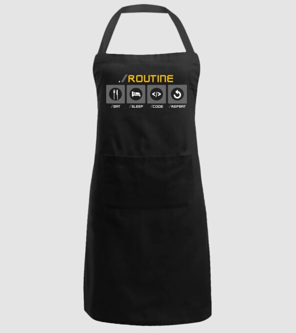 Eat sleep code repeat - rutină zilnică developer model negru pe tricou