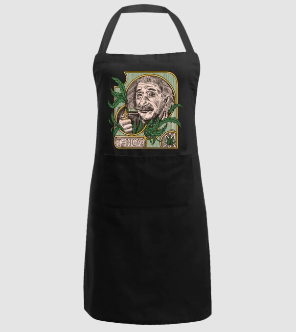 Einstein Marijuana THC model negru pe tricou