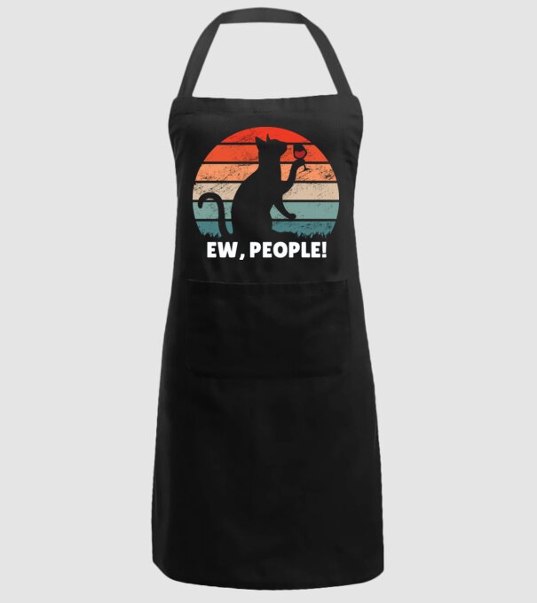 Ew, oameni - Pisică model negru pe tricou