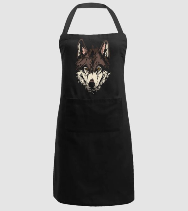 Cap de lup model negru pe tricou