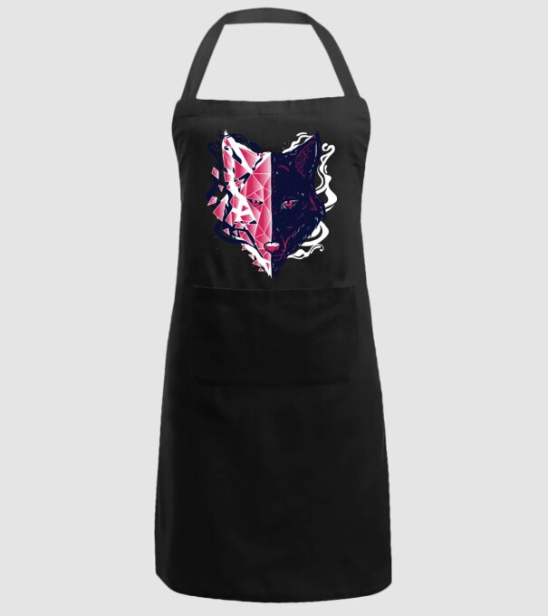 Cap de lup model negru pe tricou